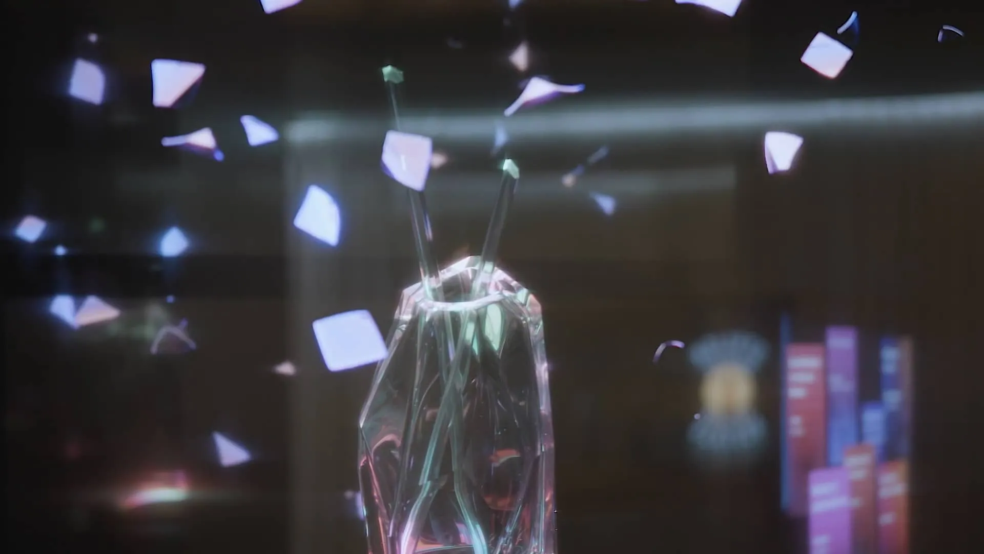 Living Walls — glass vase with digital petal animation